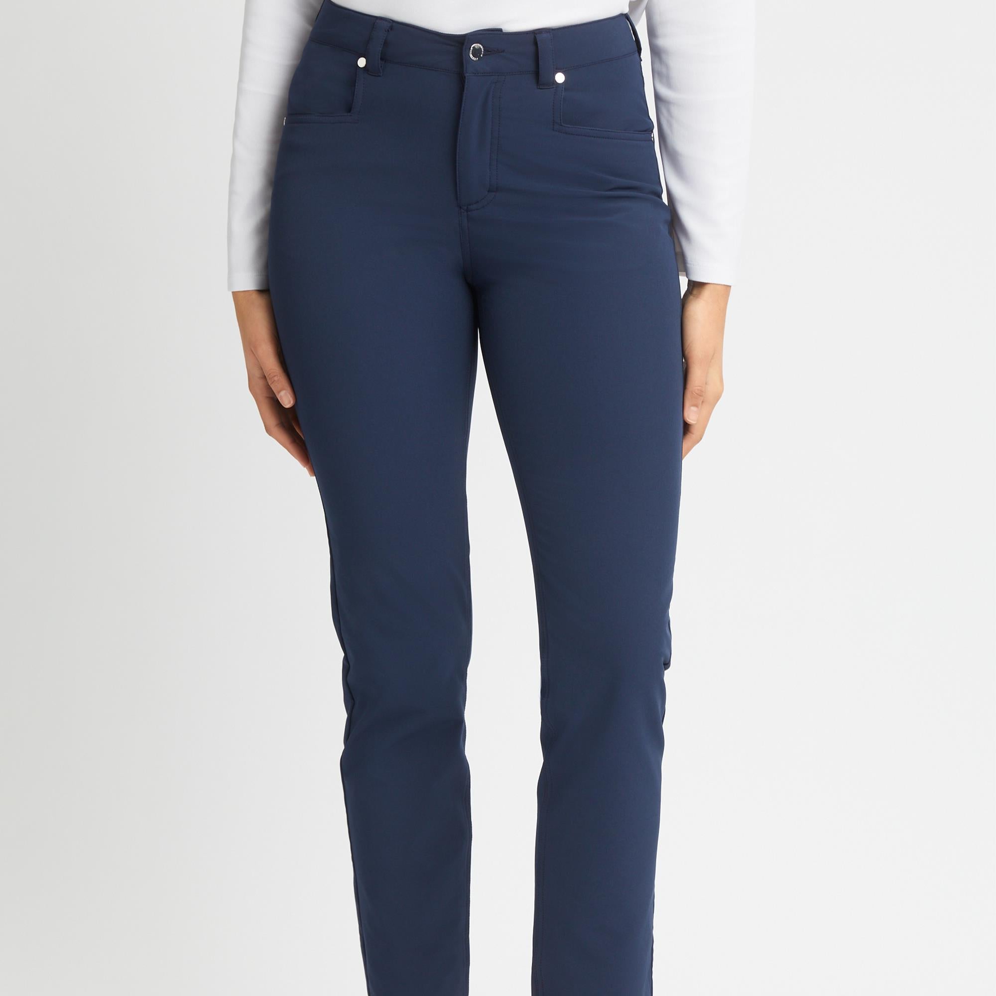 Rohnisch Chie Brushed Ladies Winter Golf Trousers Navy 30 Inch